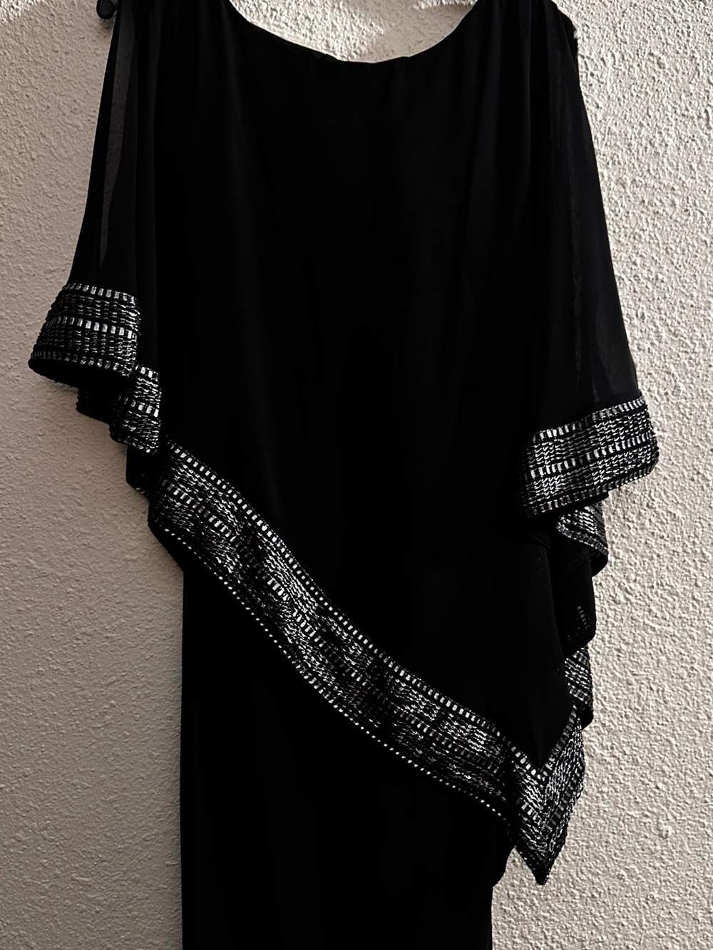 SLNY Black Midi Dress with Silver Embellished Trim
